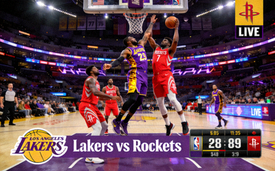 篮球比赛直播画面 - NBA湖人队对阵火箭队现场直播